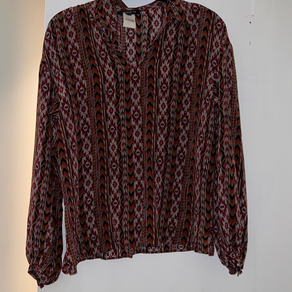 Lafayette 148 silk printed blouse